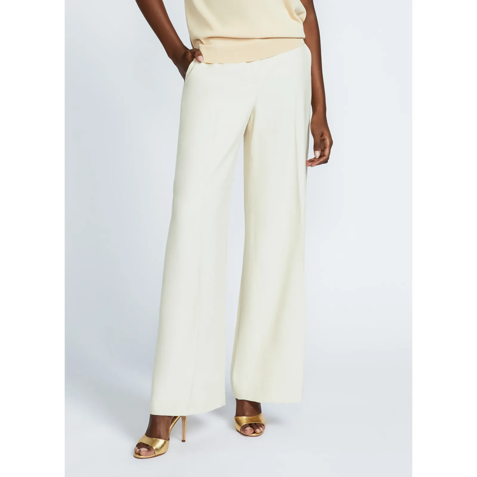 Xandres Pantalon habillé à jambes larges-Femme Pantalons