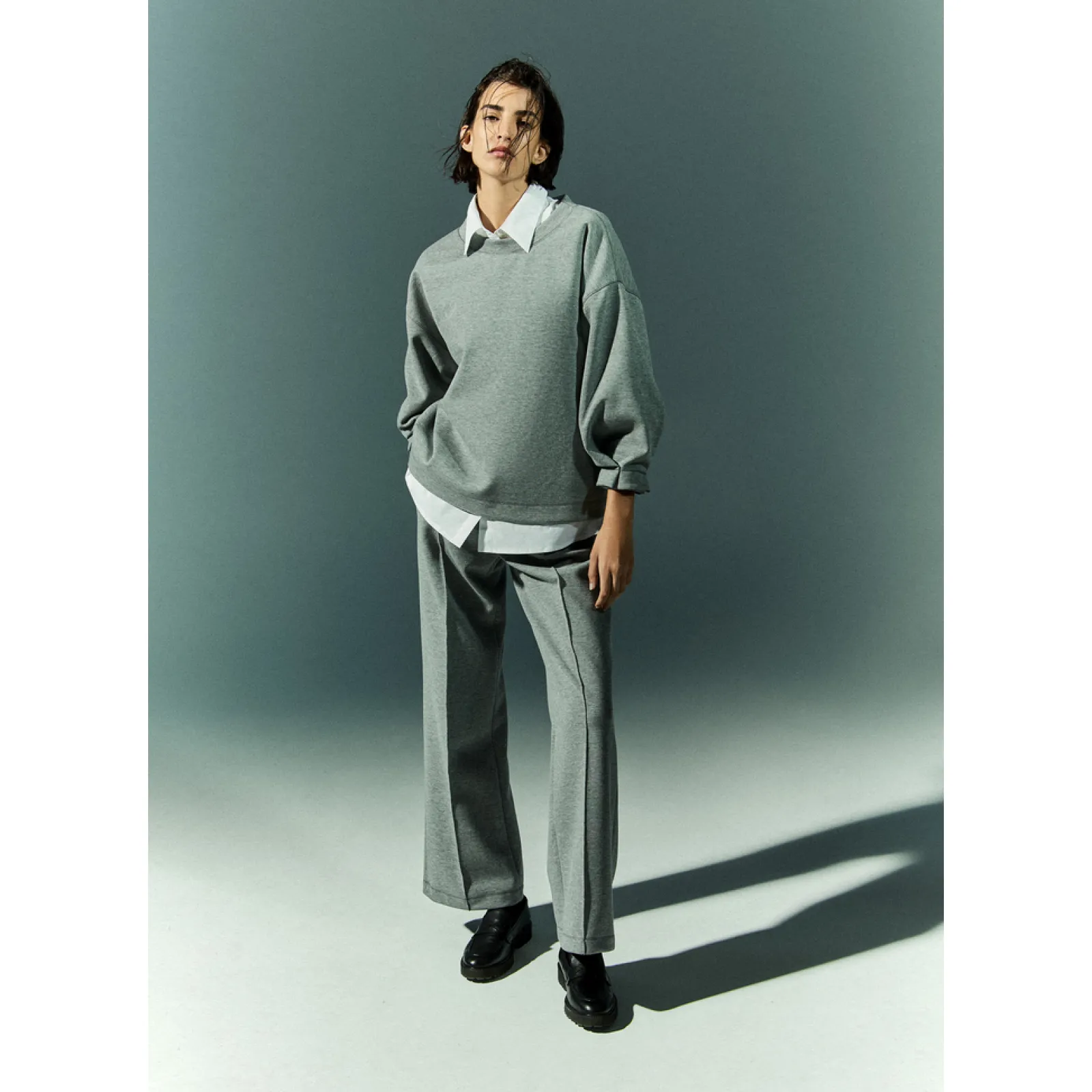 Xandres Pantalon à jambes larges en scuba-Femme Pantalons
