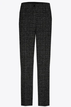 Xandres Pantalon à jambes étroites en tissu bouclettes-Femme Pantalons