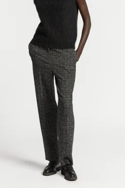 Xandres Pantalon à jambes étroites en tissu bouclettes-Femme Pantalons