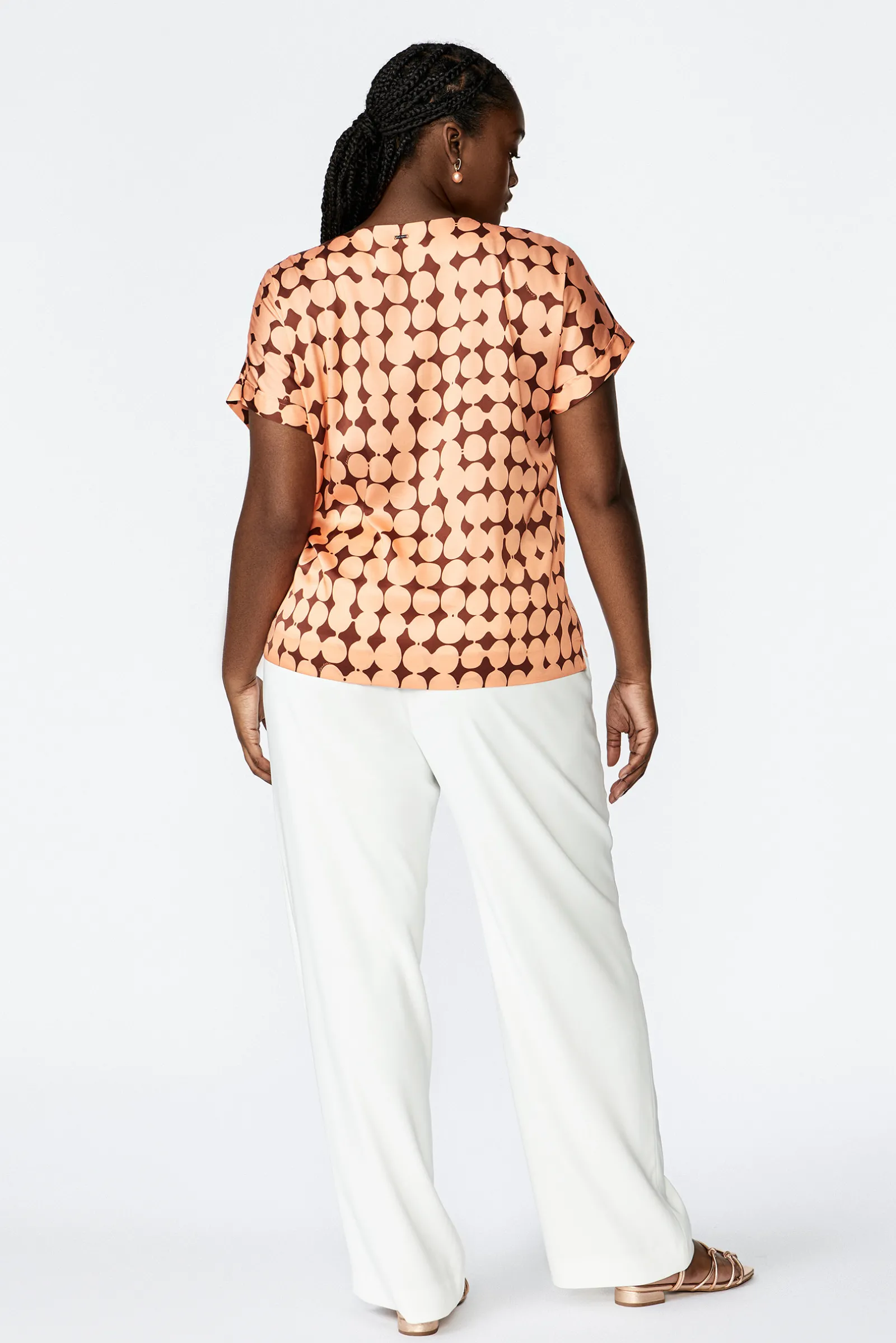 Xandres Pantalon large blanc-Femme Xandres Plus|Essentials