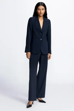 Xandres Pantalon large bleu marine-Femme Xandres Plus|Essentials