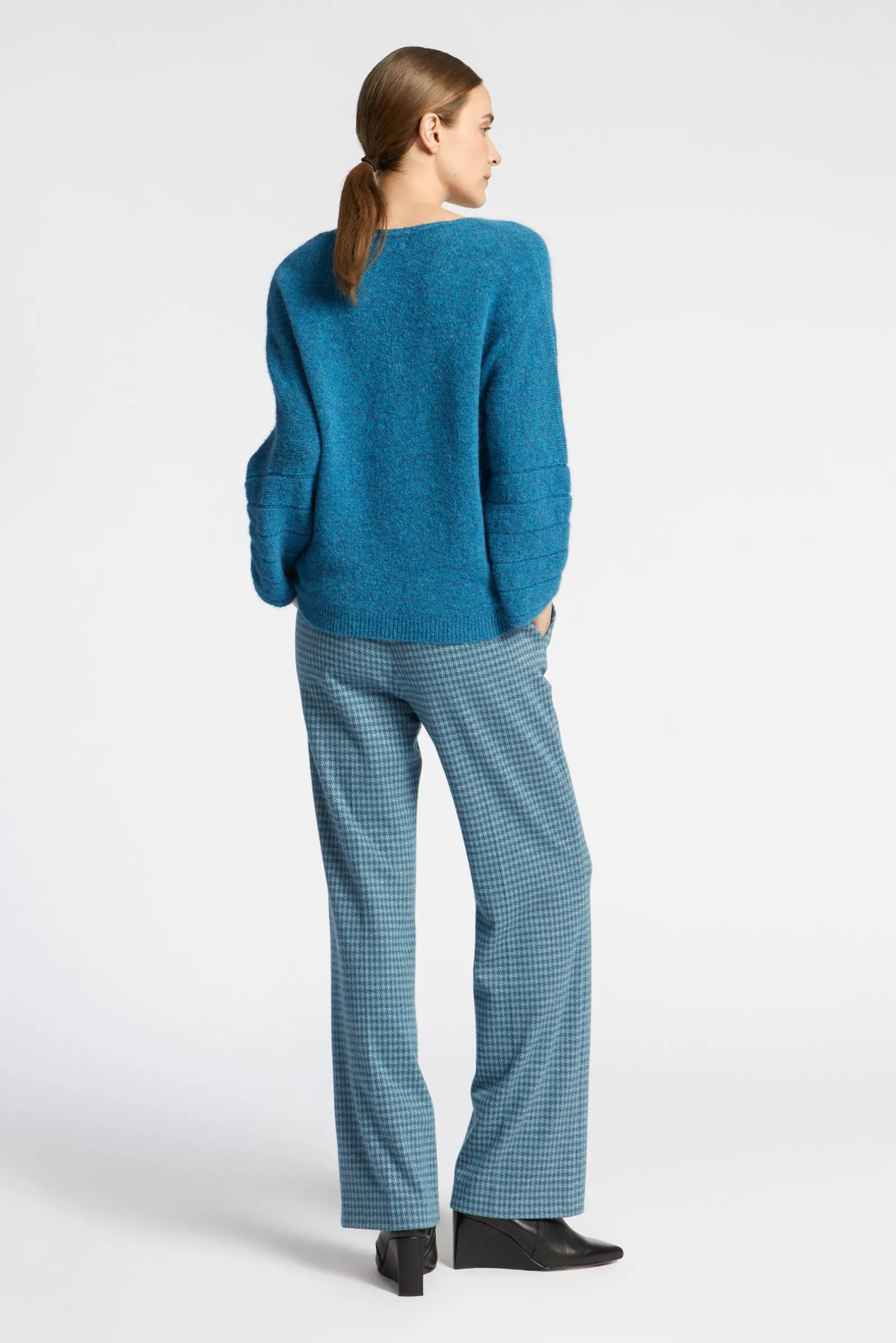 Xandres Pantalon à motif pied-de-poule-Femme Pantalons