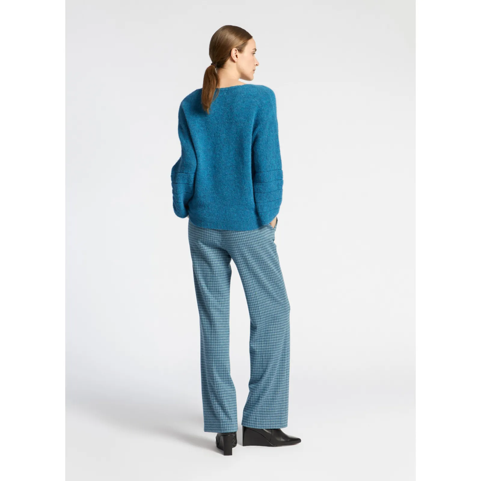 Xandres Pantalon à motif pied-de-poule-Femme Pantalons