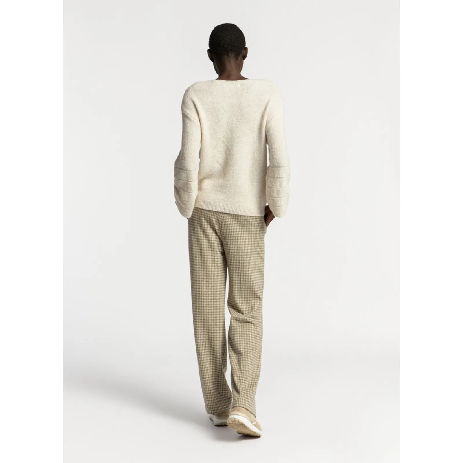 Xandres Pantalon à motif pied-de-poule-Femme Pantalons