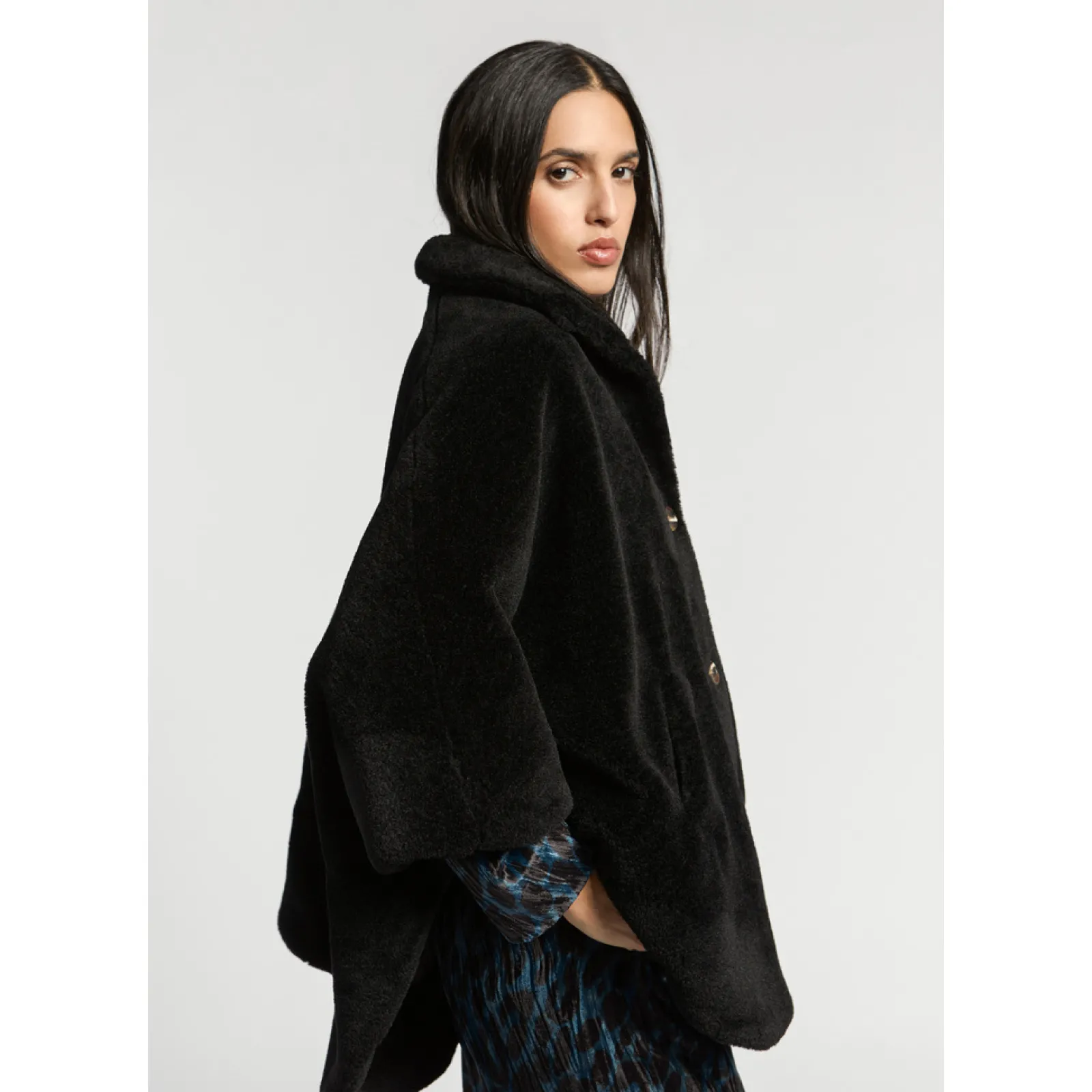 Xandres Poncho teddy douillet-Femme Xandres Plus|Manteaux & Vestes