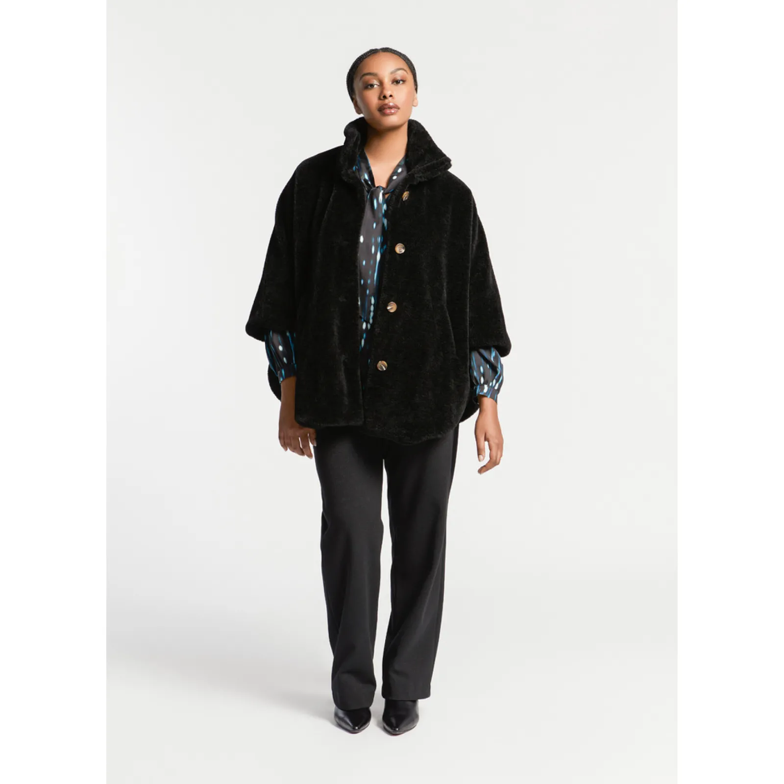 Xandres Poncho teddy douillet-Femme Xandres Plus|Manteaux & Vestes