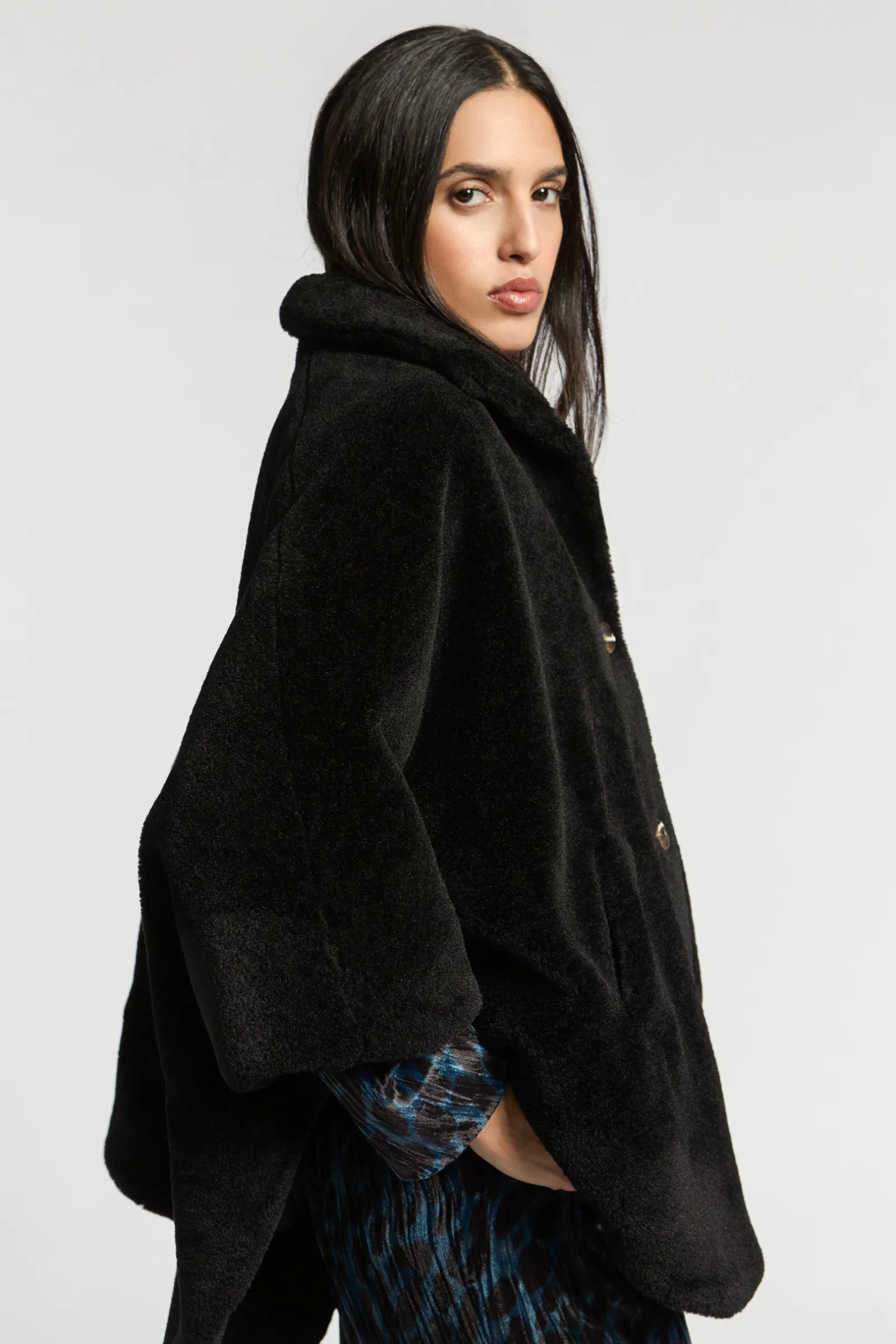 Xandres Poncho teddy douillet-Femme Xandres Plus|Manteaux & Vestes
