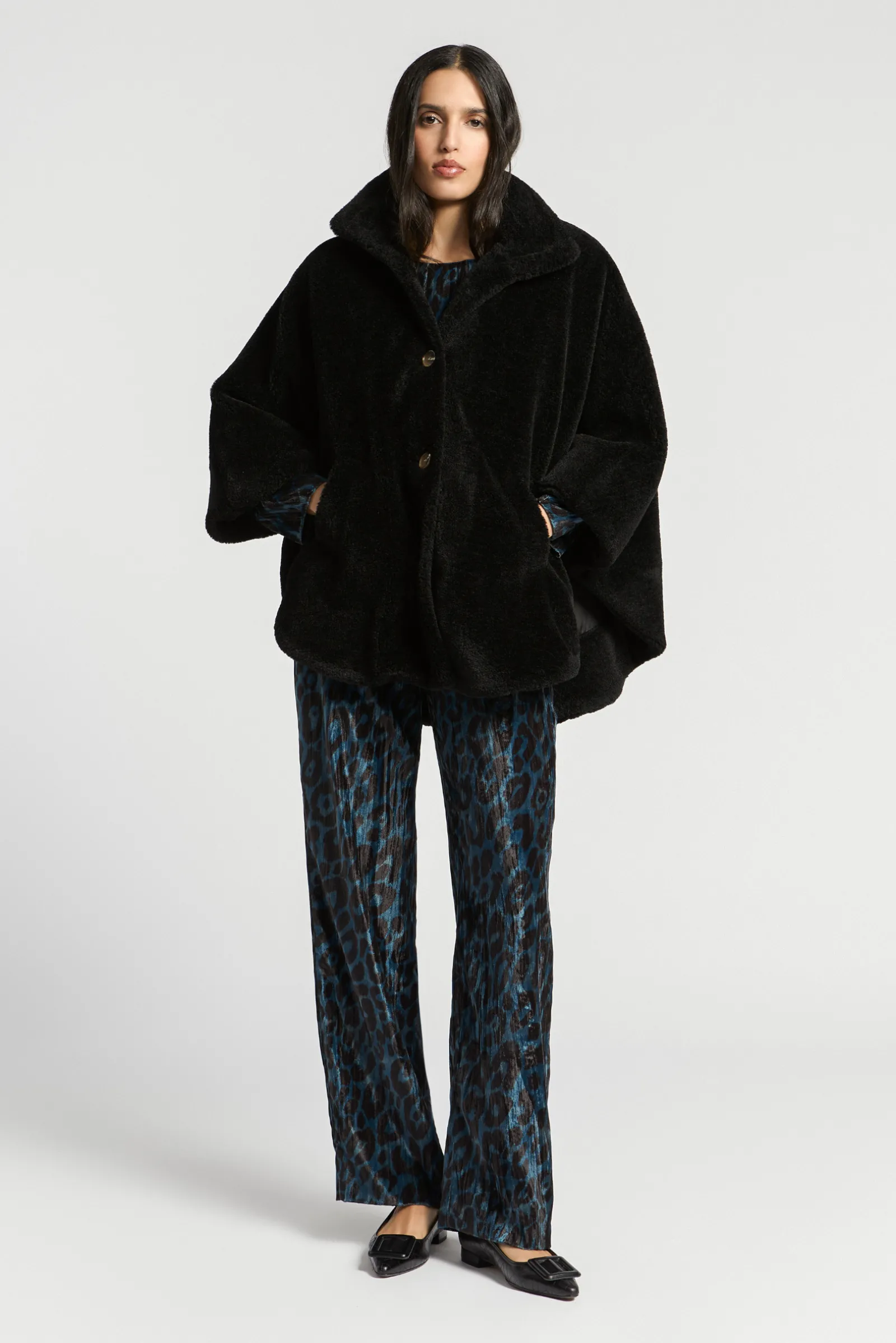 Xandres Poncho teddy douillet-Femme Xandres Plus|Manteaux & Vestes