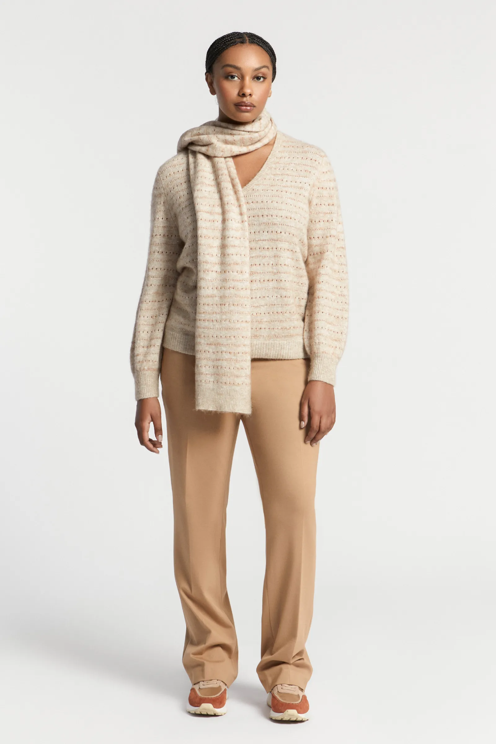 Xandres Pull avec lurex confectionné dans un mélange de laines-Femme Xandres Plus|Pulls & Cardigans