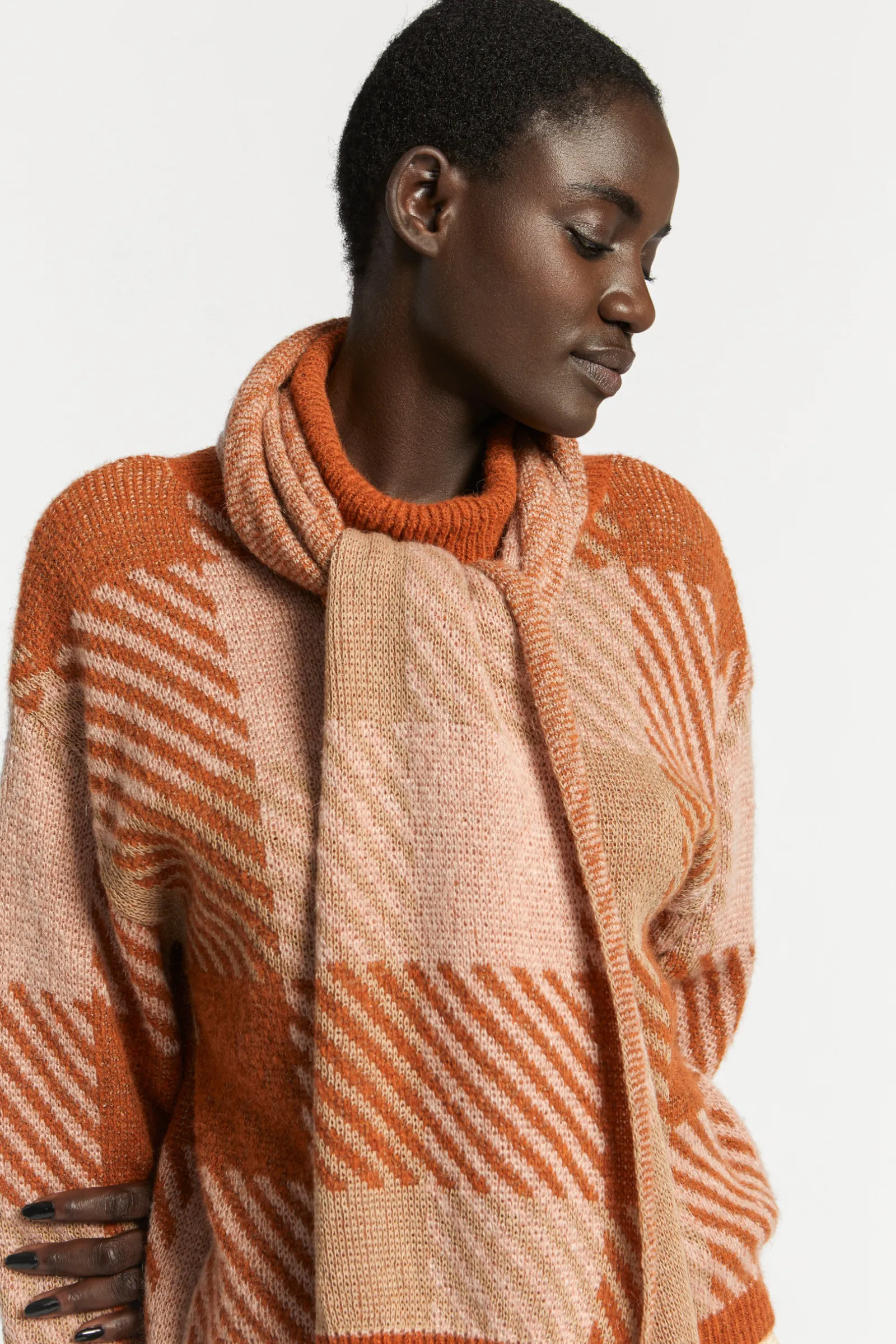 Xandres Pull à carreaux contenant de la laine d’alpaga-Femme Xandres Plus|Pulls & Cardigans