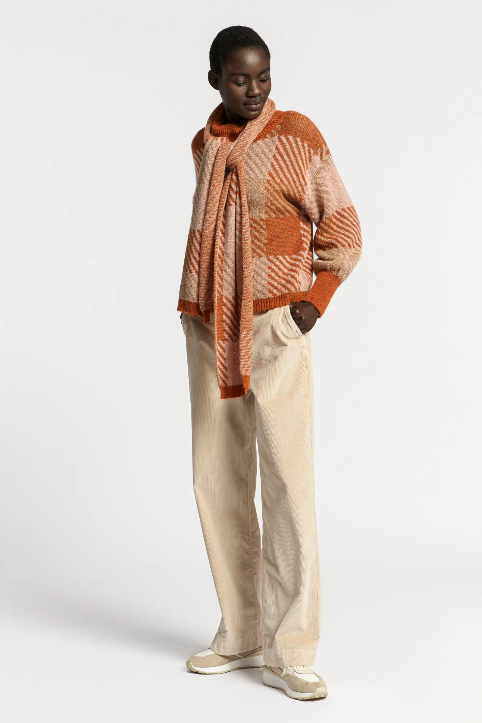 Xandres Pull à carreaux contenant de la laine d’alpaga-Femme Xandres Plus|Pulls & Cardigans