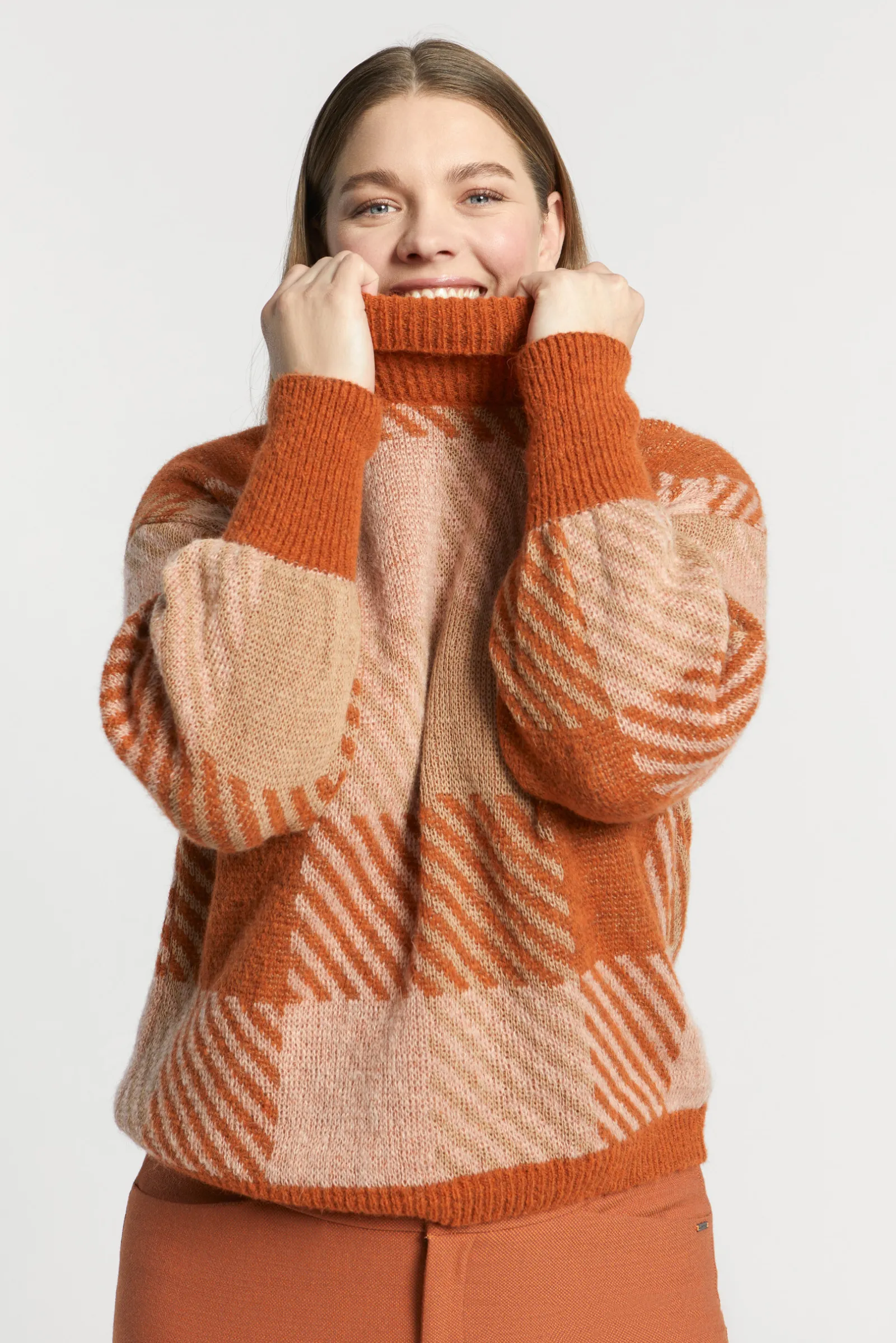Xandres Pull à carreaux contenant de la laine d’alpaga-Femme Xandres Plus|Pulls & Cardigans
