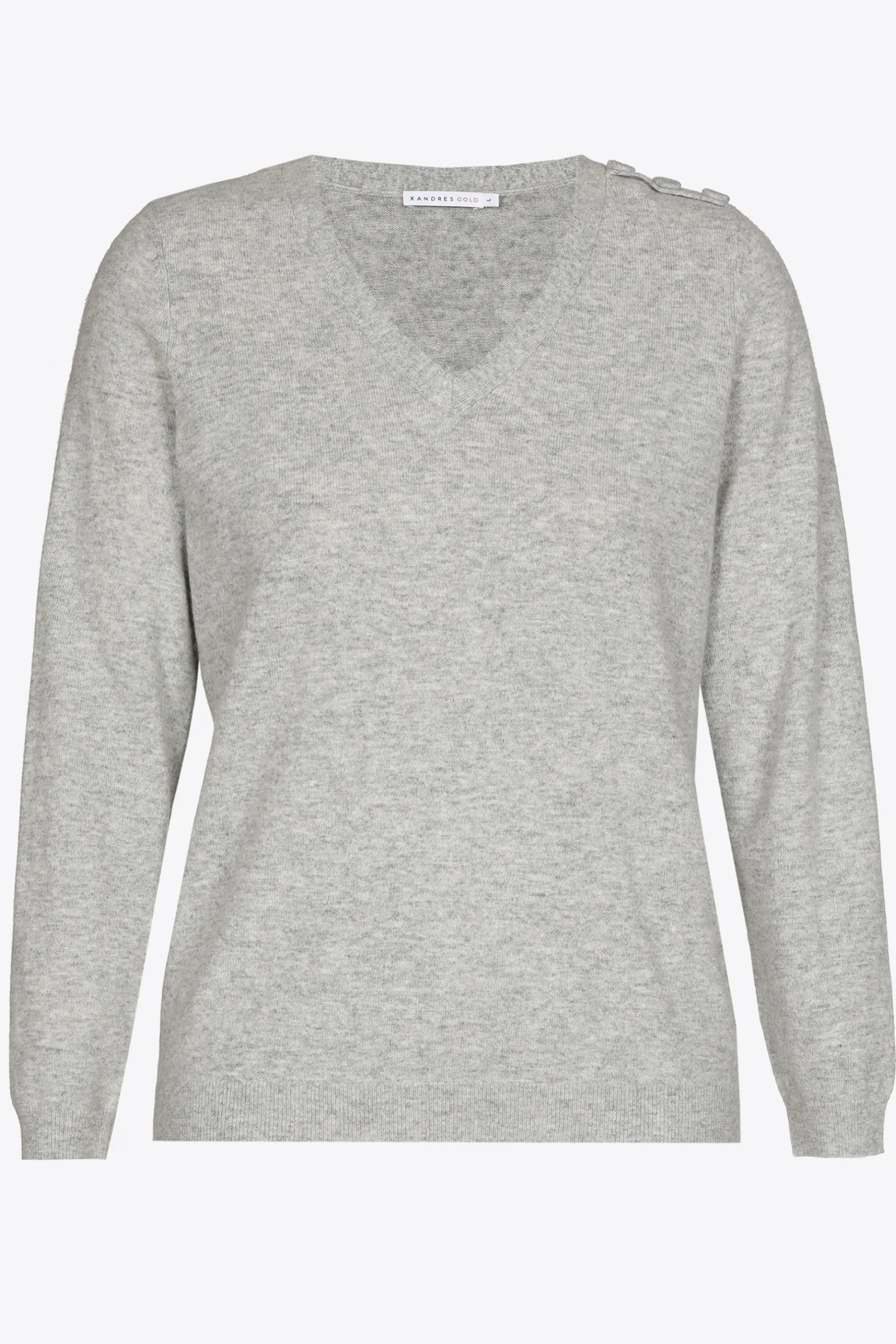 Xandres Pull à col en V en maille fine-Femme Xandres Plus|Pulls & Cardigans