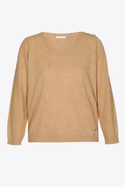 Xandres Pull à col en V en maille fine-Femme Xandres Plus|Pulls & Cardigans