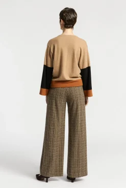 Xandres Pull à couleurs contrastées avec col en V-Femme Xandres Plus|Pulls & Cardigans