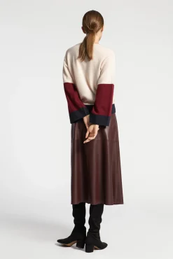 Xandres Pull à couleurs contrastées avec col en V-Femme Xandres Plus|Pulls & Cardigans