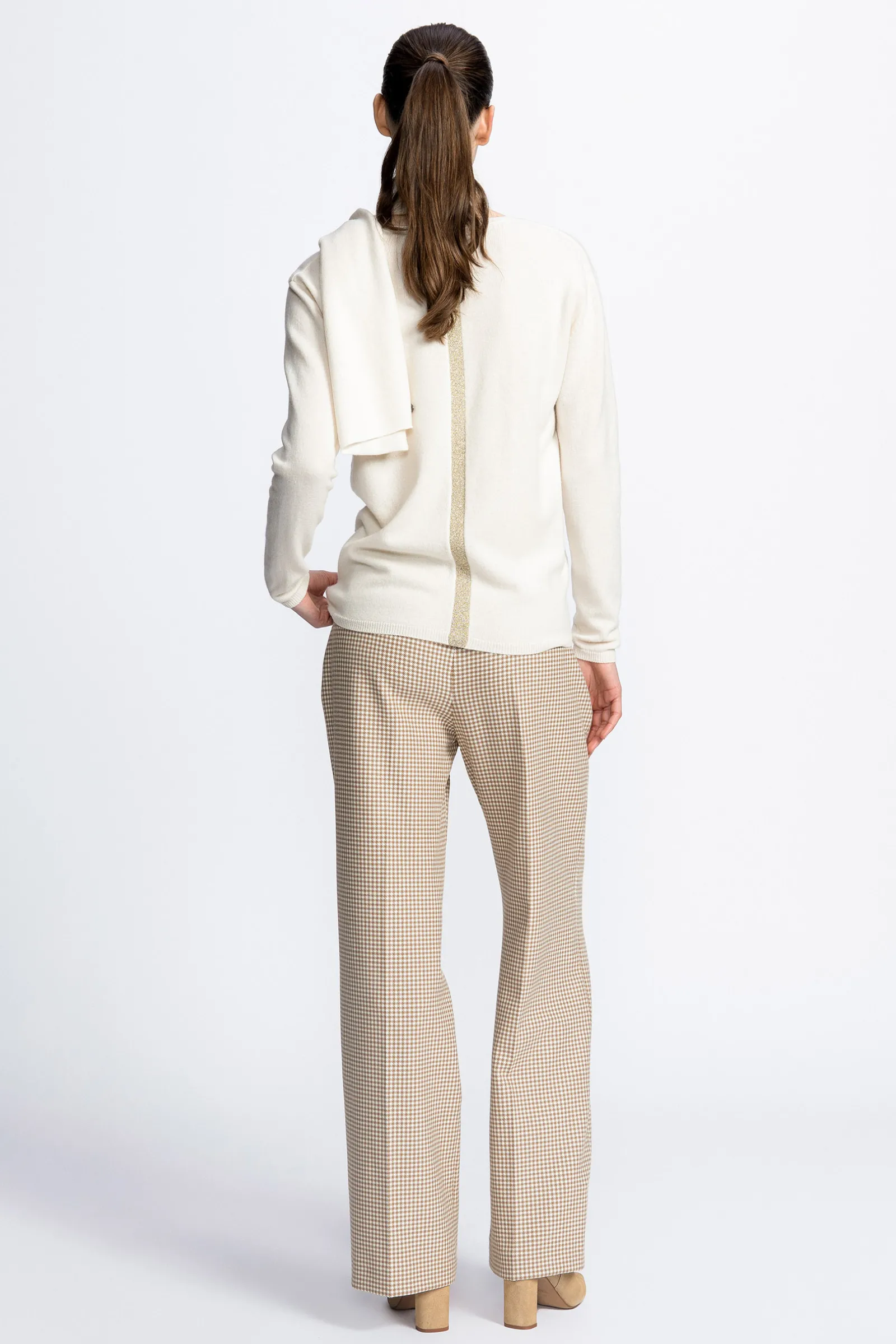 Xandres Pull en cachemire blanc à col en V-Femme Xandres Plus|Essentials