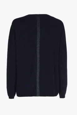 Xandres Pull en cachemire bleu marine à col en V-Femme Xandres Plus|Essentials