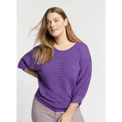 Xandres Pull en maille fantaisie agrémenté de lurex-Femme Xandres Plus|Pulls & Cardigans