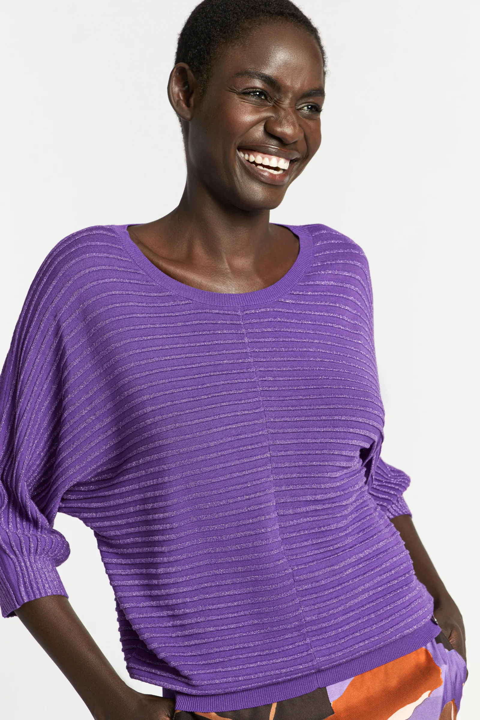 Xandres Pull en maille fantaisie agrémenté de lurex-Femme Xandres Plus|Pulls & Cardigans