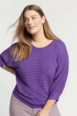 Xandres Pull en maille fantaisie agrémenté de lurex-Femme Xandres Plus|Pulls & Cardigans