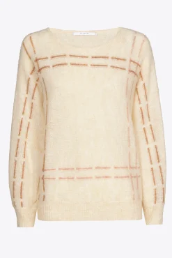 Xandres Pull en mohair avec rayures tricotées-Femme Xandres Plus|Pulls & Cardigans