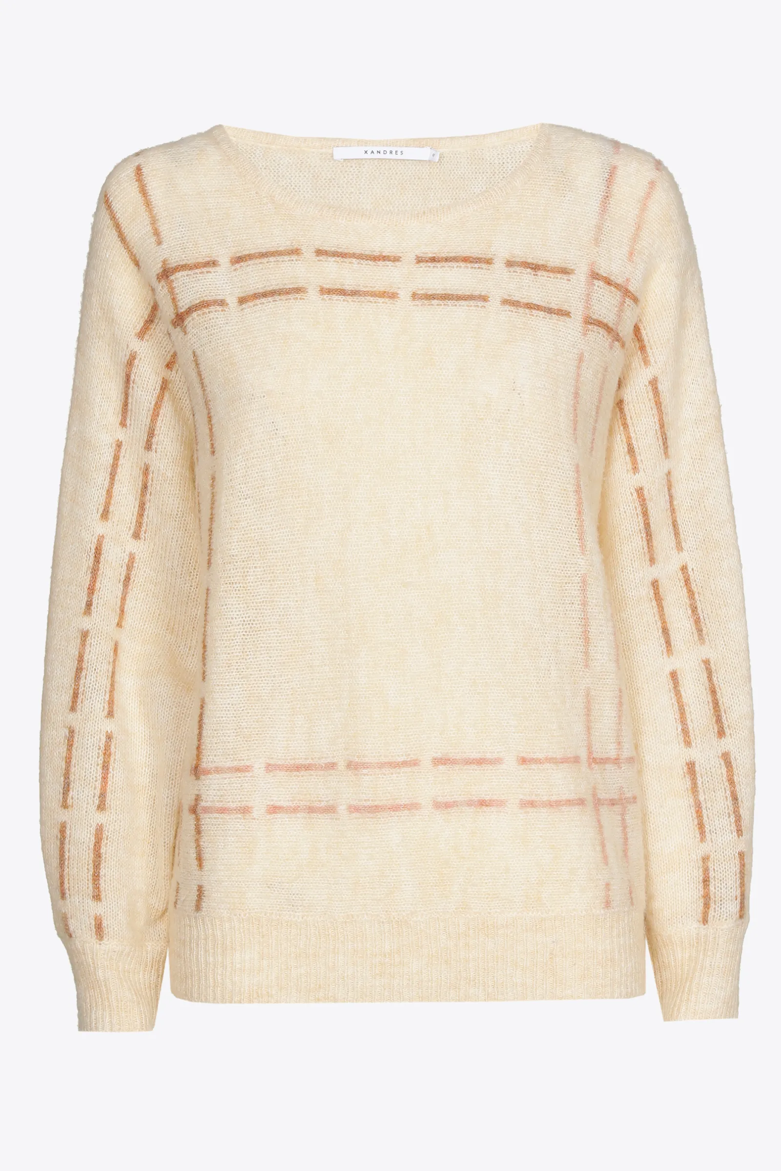 Xandres Pull en mohair avec rayures tricotées-Femme Xandres Plus|Pulls & Cardigans