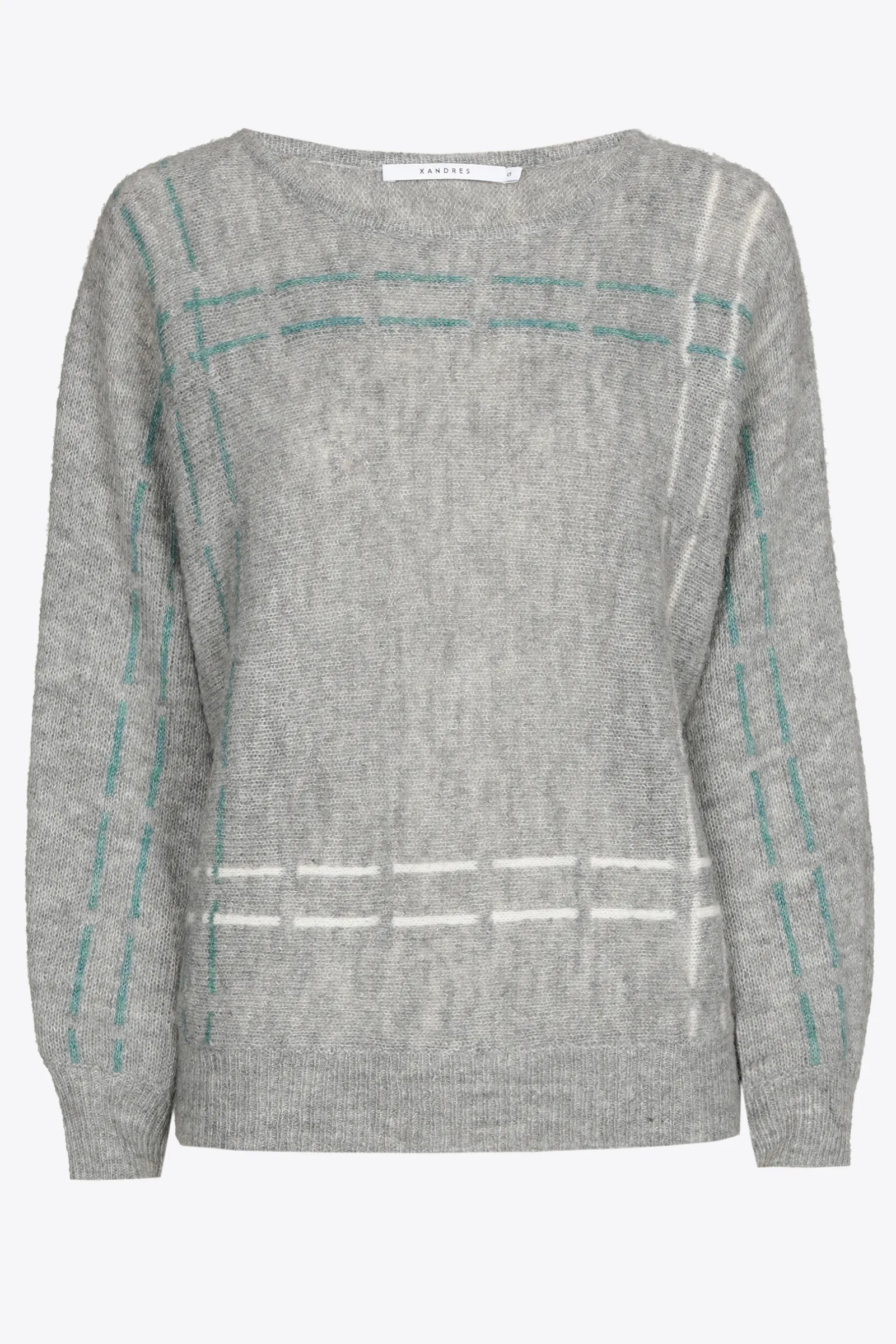 Xandres Pull en mohair avec rayures tricotées-Femme Xandres Plus|Pulls & Cardigans