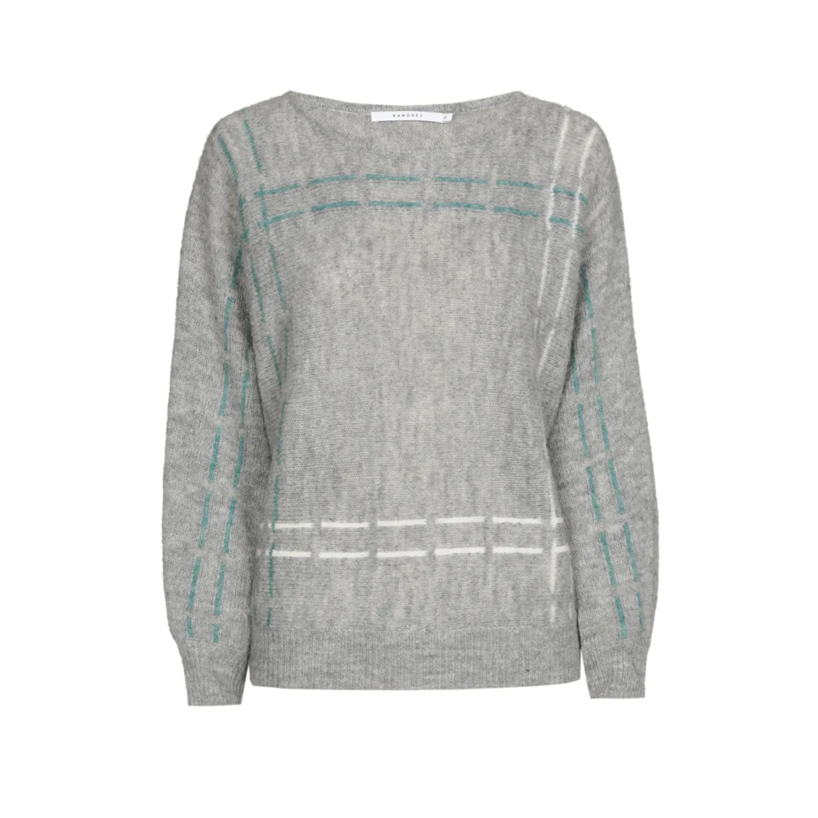 Xandres Pull en mohair avec rayures tricotées-Femme Xandres Plus|Pulls & Cardigans