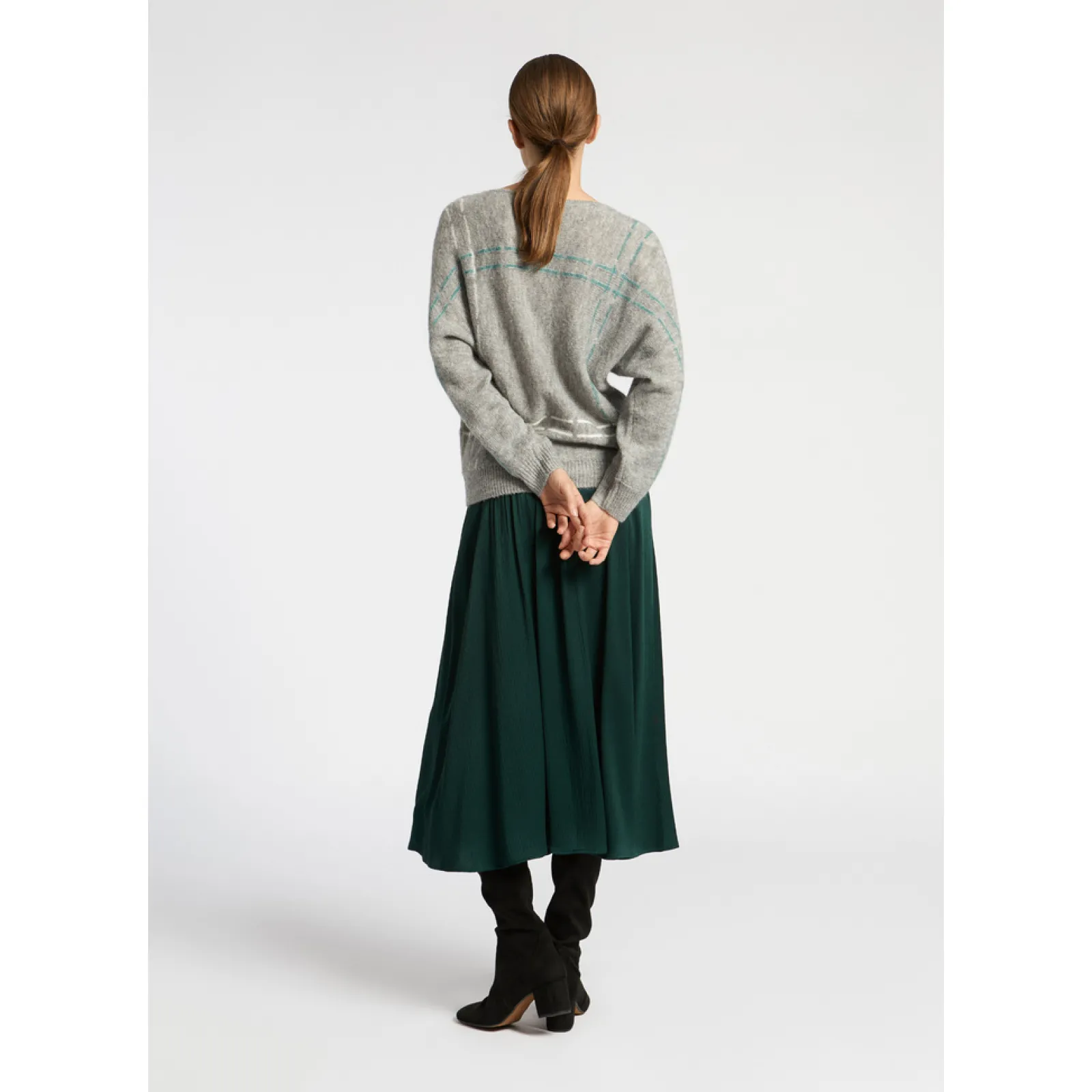 Xandres Pull en mohair avec rayures tricotées-Femme Xandres Plus|Pulls & Cardigans
