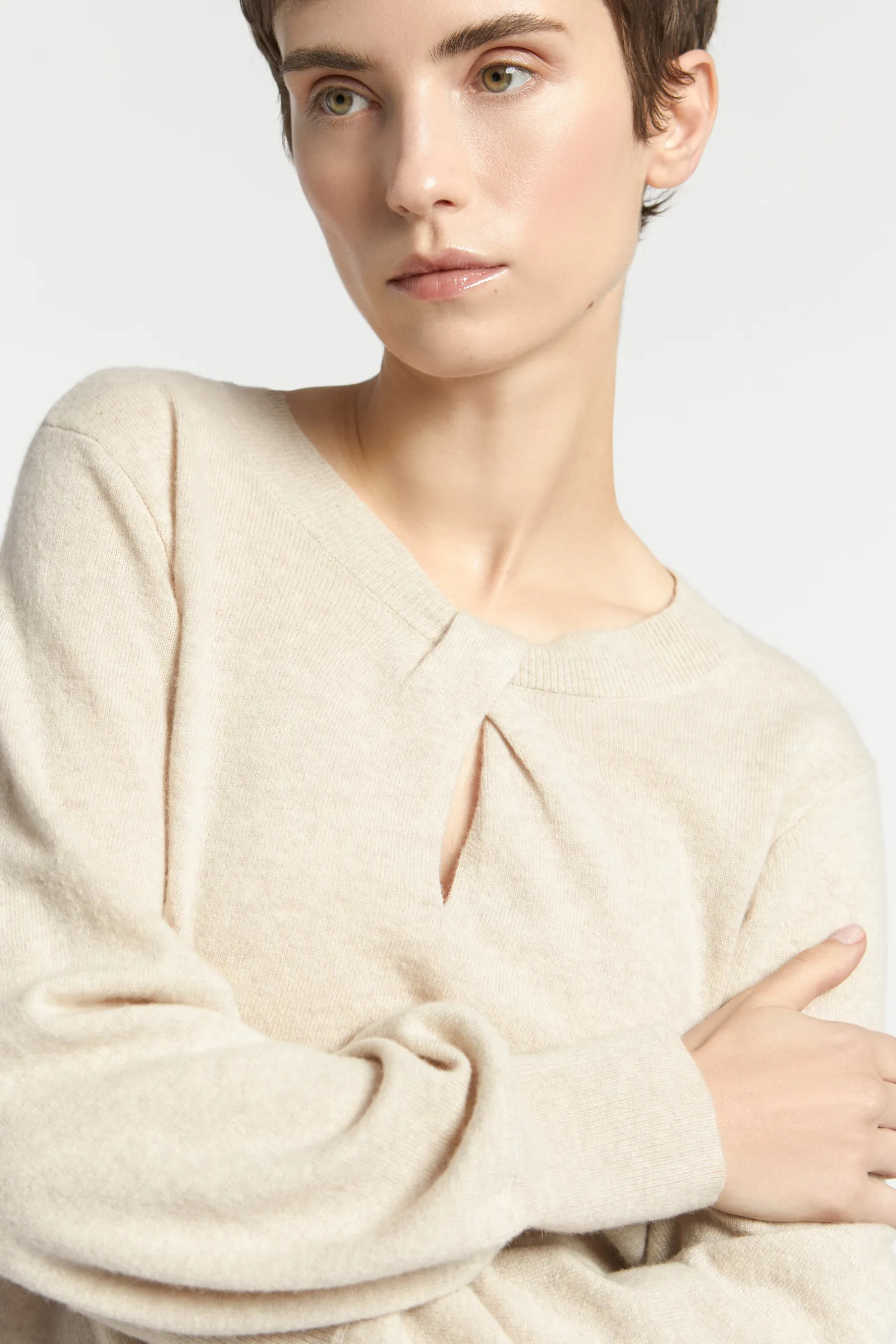 Xandres Pull orné d’une torsade au niveau de l’encolure-Femme Xandres Plus|Pulls & Cardigans