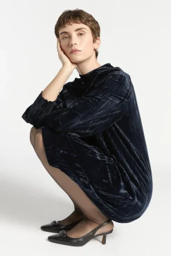 Xandres Robe en velours écrasé-Femme Robes