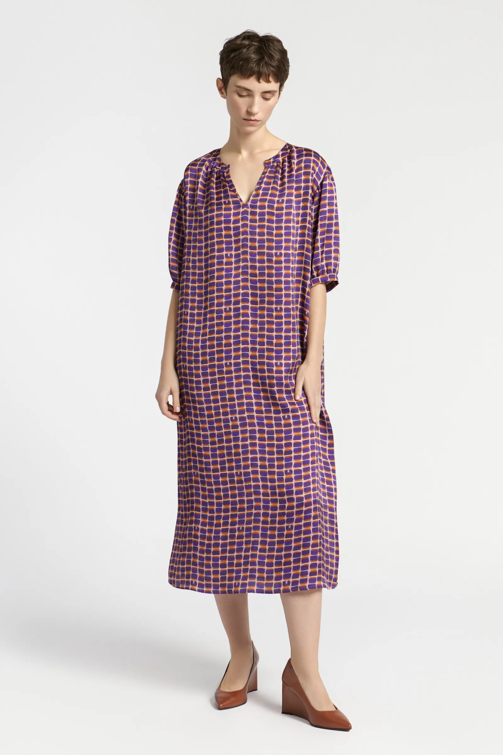 Xandres Robe longue avec imprimé logo-Femme Xandres Plus|Robes