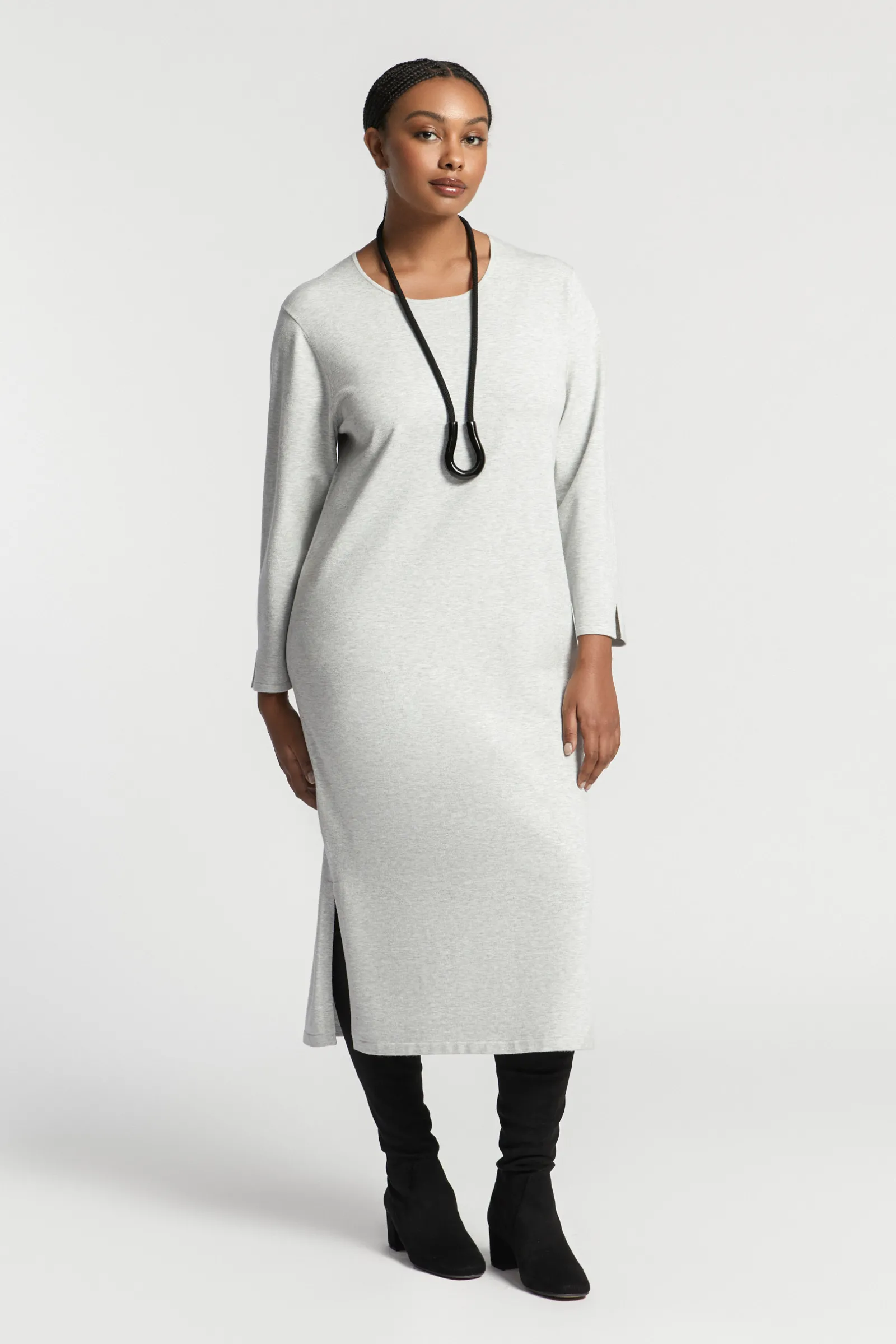 Xandres Robe longue fendue en tricot-Femme Xandres Plus|Robes
