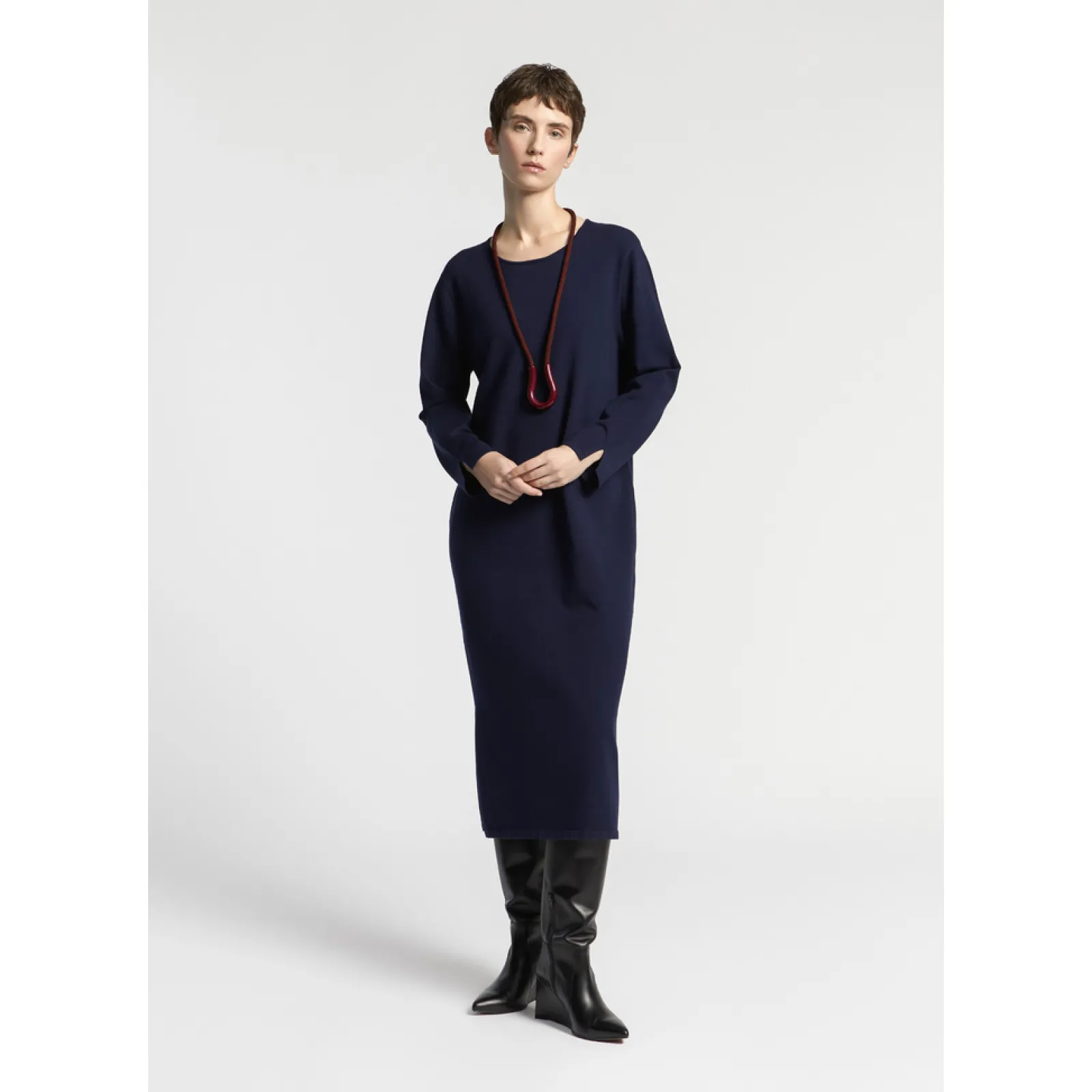 Xandres Robe longue fendue en tricot-Femme Xandres Plus|Robes