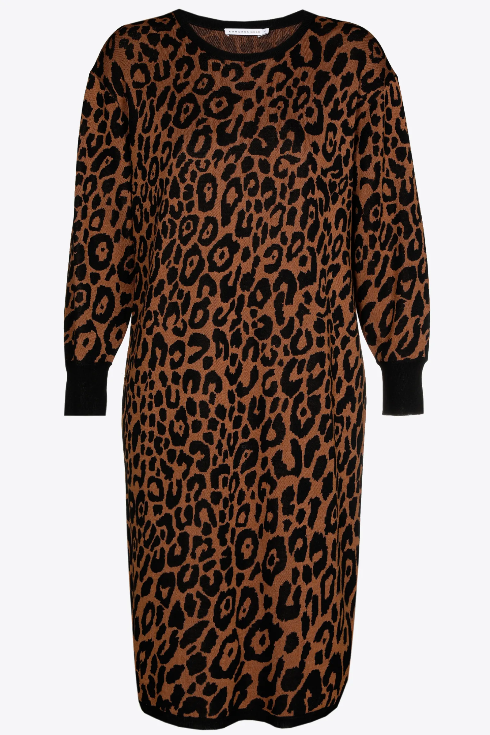 Xandres Robe longue à imprimé léopard-Femme Xandres Plus|Robes