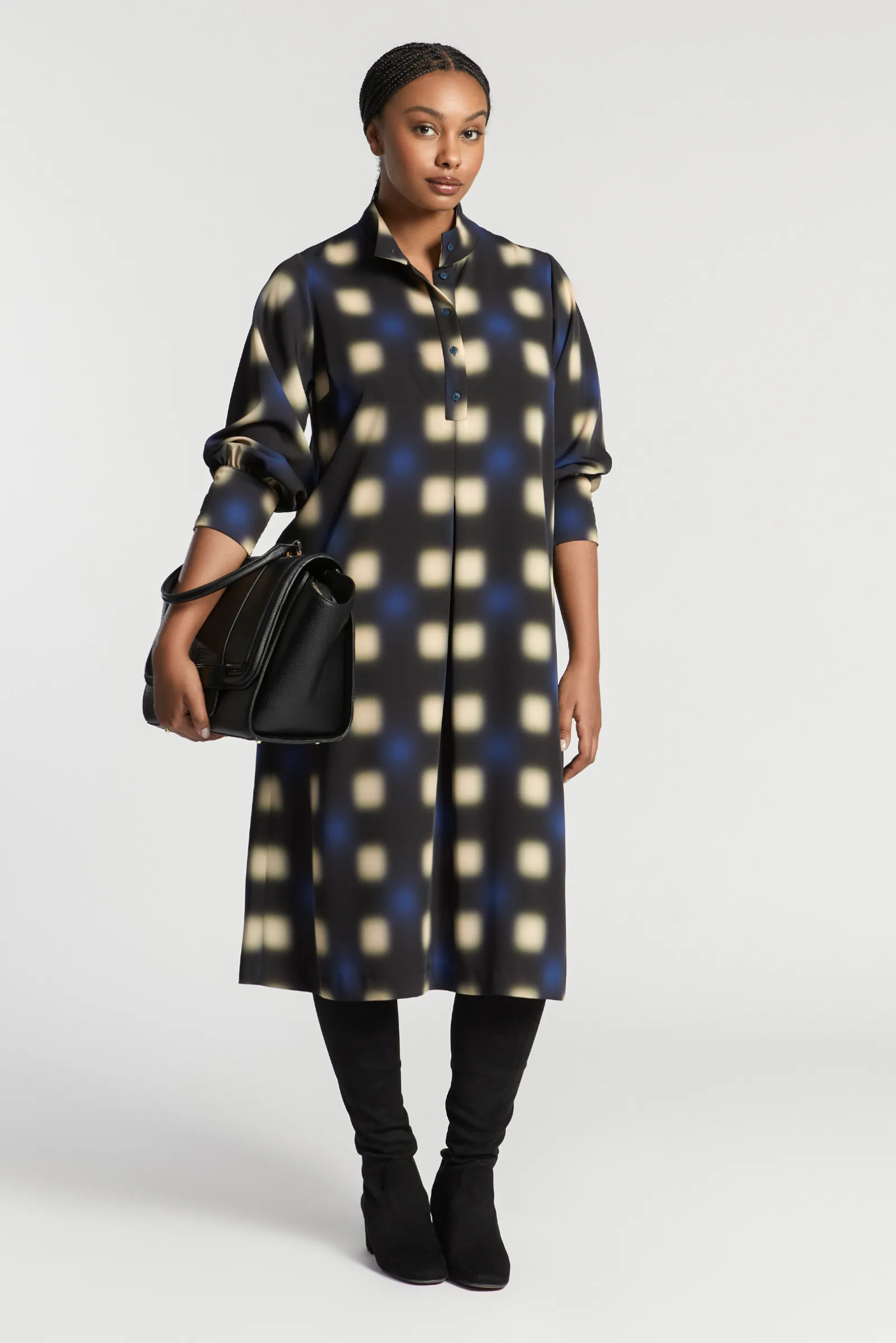 Xandres Robe longue à motif flou-Femme Xandres Plus|Robes