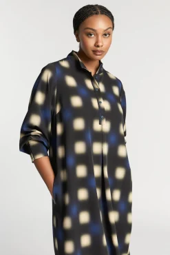 Xandres Robe longue à motif flou-Femme Xandres Plus|Robes