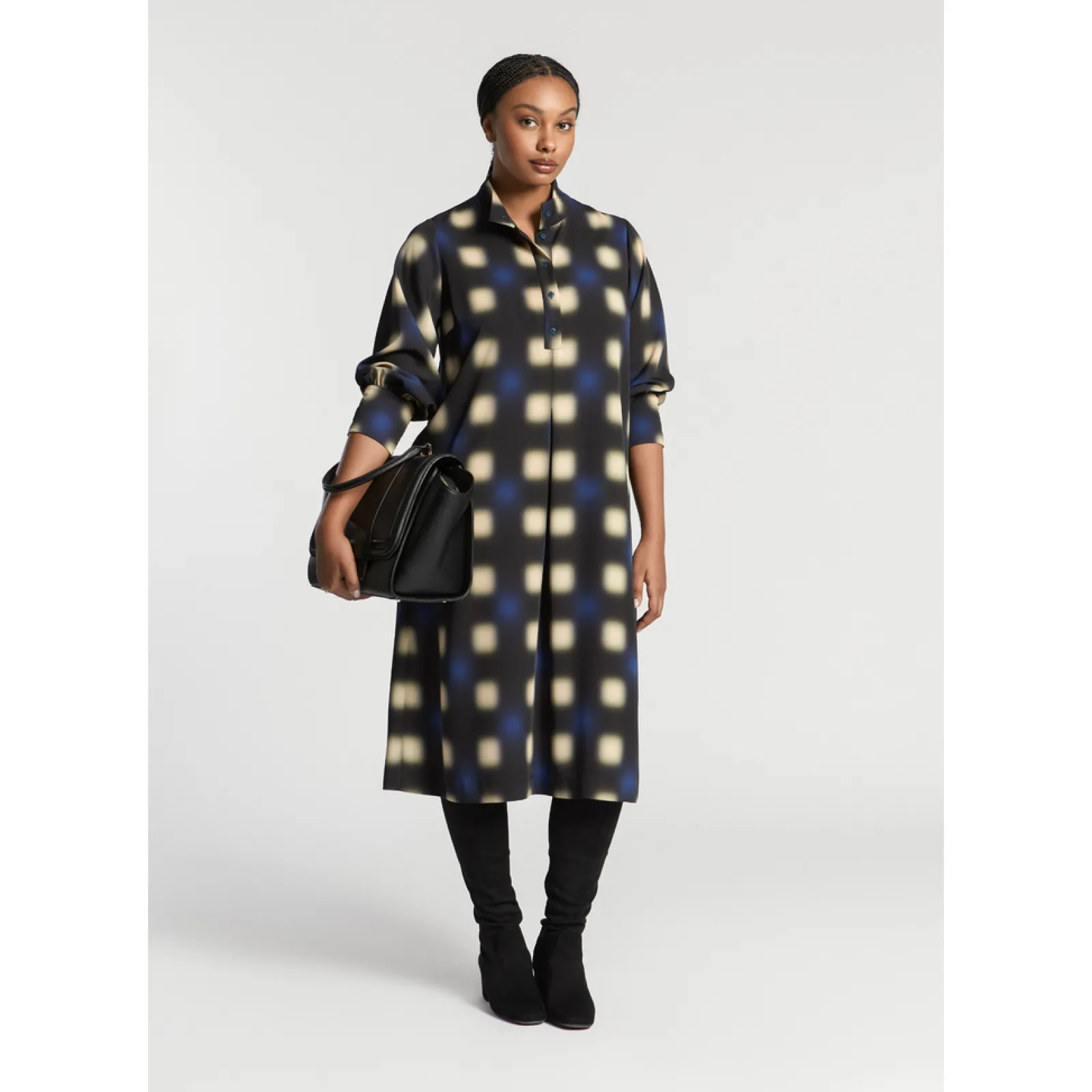 Xandres Robe longue à motif flou-Femme Xandres Plus|Robes