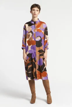 Xandres Robe mi-longue avec motif floral-Femme Xandres Plus|Robes