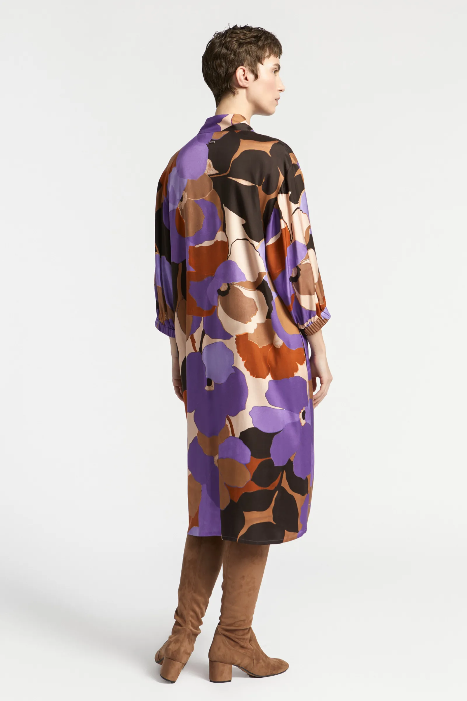 Xandres Robe mi-longue avec motif floral-Femme Xandres Plus|Robes