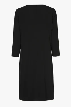 Xandres Robe noire de coupe droite avec col en V-Femme Xandres Plus|Essentials