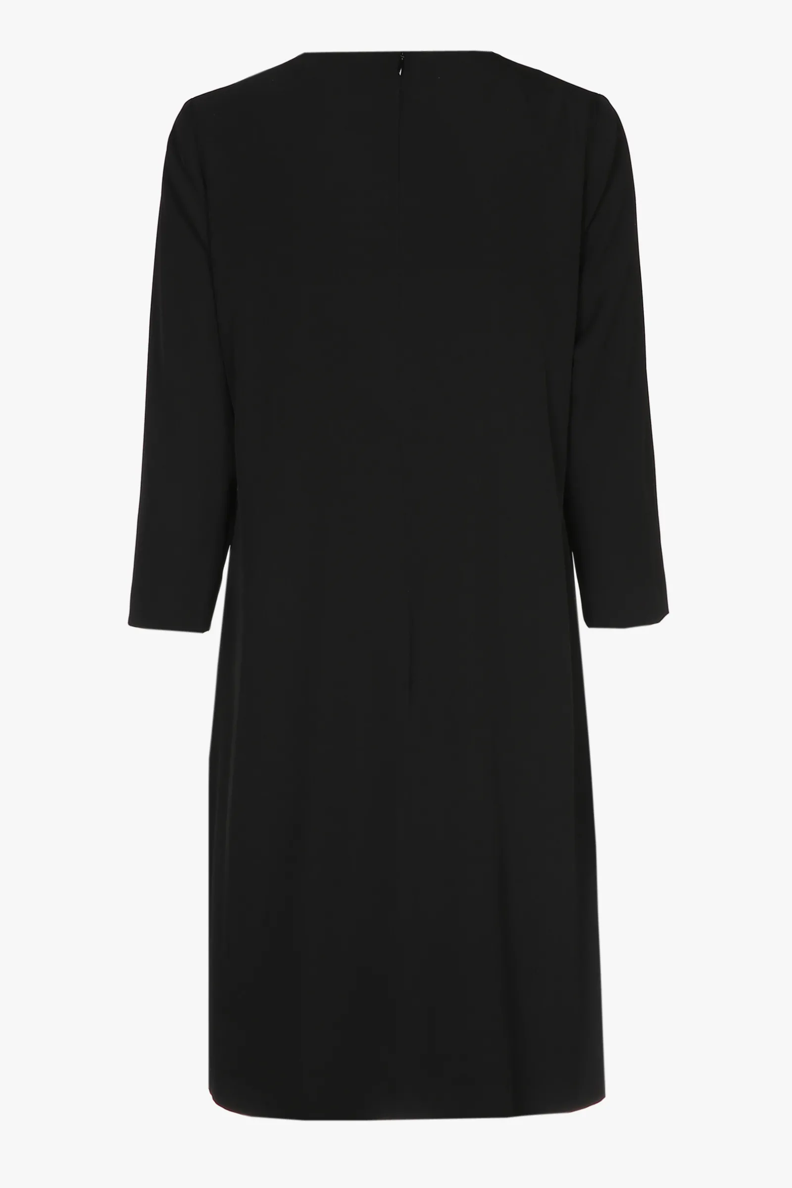 Xandres Robe noire de coupe droite avec col en V-Femme Xandres Plus|Essentials