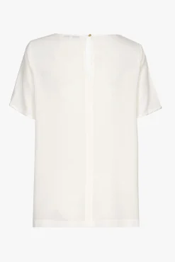 Xandres T-shirt en soie blanc à manches courtes-Femme Essentials|Blouses