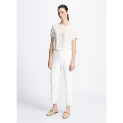Xandres T-shirt en soie blanc à manches courtes-Femme Essentials|Blouses
