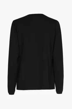 Xandres T-shirt noir à manches longues et col en V.-Femme Xandres Plus|Essentials
